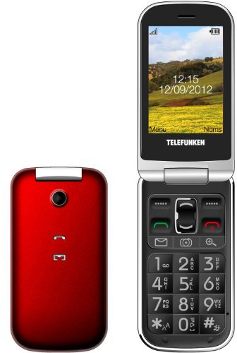Telefunken TM 200 - Móvil de Teclas Grandes, Color Rojo