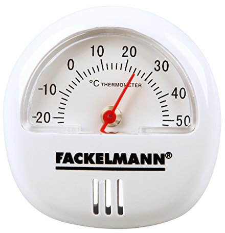 Fackelmann Thermometer TECNO, Thermometer für den Innenbereich, analoge Temperaturanzeige (Farbe: Weiß), Menge: 1 Stück