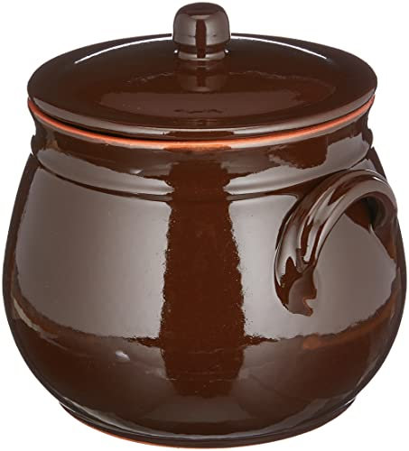 Colì Maioliche e Terrecotte dal 1650 Casserole bombée avec Couvercle, en Terre Cuite, 16 x 16 x 20 cm - Marron