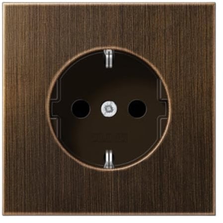 Jung ME at AL 1520 D Schuko Steckdose 16 A 250 V Serie LS messing antik anthrazit