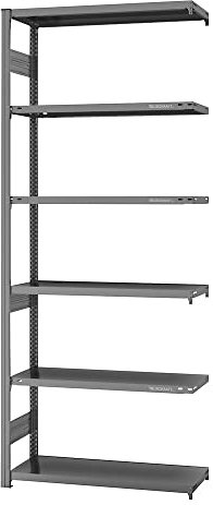 eurokraft | System-Steckregal | Bauart mittelschwer | Regalhöhe 2500 mm | Anbauregal | Breite x Tiefe 1000 x 400 mm