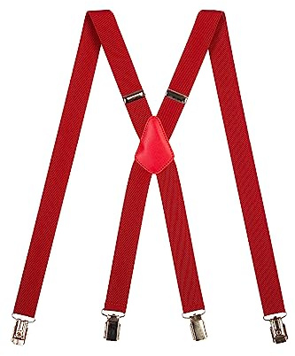 Olata Unisex X-Shape Skinny Braces, 25mm | Adjustable 25mm X-shape braces with strong clips and leather crossover; reliable support for formal wear or work.