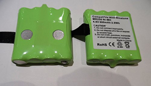 2 x Compatible Battery for BINATONE MR250 Walkie Talkie 4.8V NiMH