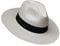 Tumia – Panama Fedora - Version Non-Enroulable - Blanc avec Bande Noire - 62cm