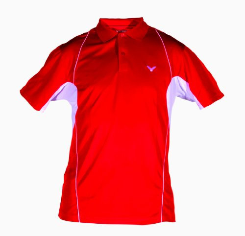 VICTOR Herren Polohemd red 6040, rot/weiß, XXXL