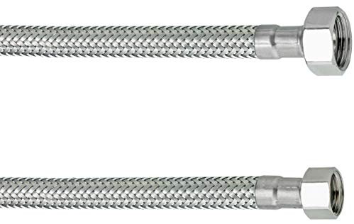 Cornat Flexibler Verbindungsschlauch - 1000 mm Länge - 1/2 Zoll IG, 3/8 Zoll IG - Hochwertige Edelstahl-Umflechtung / Anschlussschlauch für Wasserhahn / Armaturenschlauch / Flexschlauch / T317331270