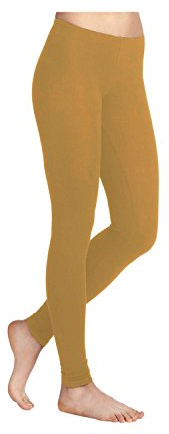 Missloved Plain Stretchy Viscose Lycra Leggings - M/L to fit UK 12-14 - Golden Mustard