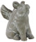 Urban Trends Zement sitzend geflügelten Pig Figur gewaschen Finish grau, gewaschen Grau
