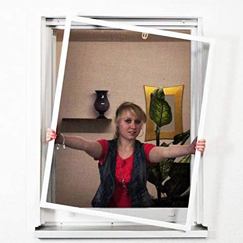 Standard Fliegengitter für Fenster als Alubausatz mit Fiberglasgewebe - Insektenschutz - 120 cm x 140 cm | Rahmen in anthrazit