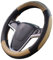 Lenkradabdeckung Lenkradhülle Lenkrad Abdeckung Lenkradbezug aus Mikrofaser-Leder 37-39 cm Schwarz Beige Mayco Bell