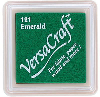 Tsukineko VersaCraft Stempelkissen - Grün, Emerald - Klein - Wasserbasis, Deckend, Beständig gegen Ausbleichen - Embossing