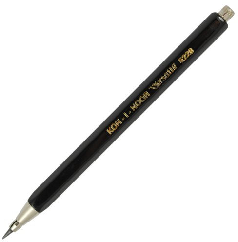 KOH-I-NOOR Lot de 2 porte-mines en métal court Noir 2 mm