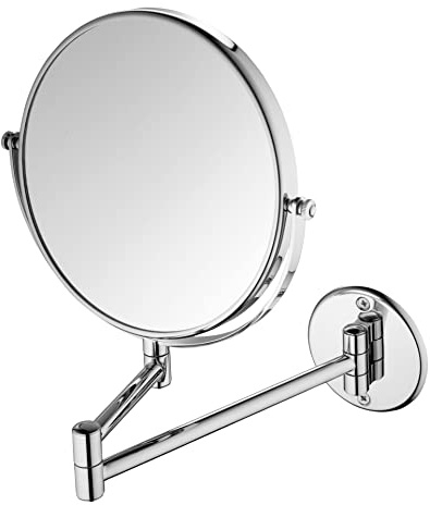 Ideal Standard IOM Kosmetikspiegel, Ø 200 mm Spiegel mit 3-Fach Vergrößerung, Schwenkbar – Chrom (238x25x293 mm)