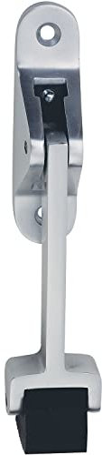 KWS 106002 Silber klappbarem Feststellhebel, Türfeststeller mit schwarzem Gummi, Aluminium lackiert