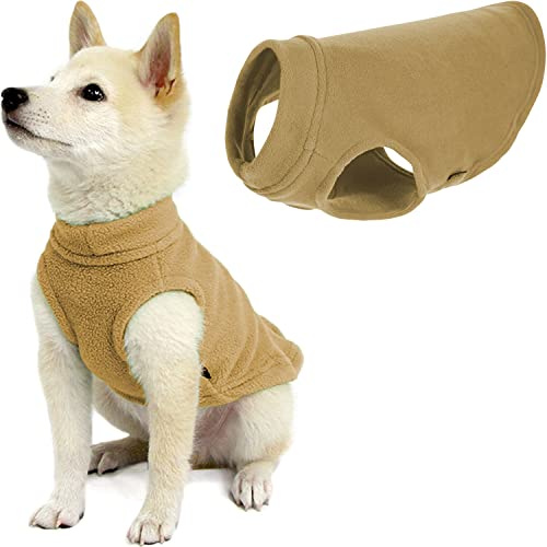 Gooby Hundepullover Stretch Fleece Vest - Sand Small | Gooby Produkt für kleine Hunde mit komfortabler Passform für den täglichen Gebrauch