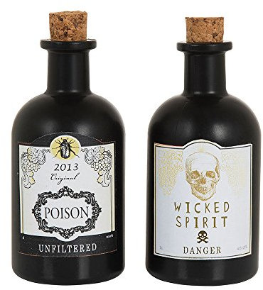 Bristol Novelty BA342 Poison Bottles | 1pc. Pirate, unisex-adult, Black, One Size
