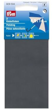 Gold Zack Aufnäher in Nylon selbstklebend, grau, 10 x 18 cm