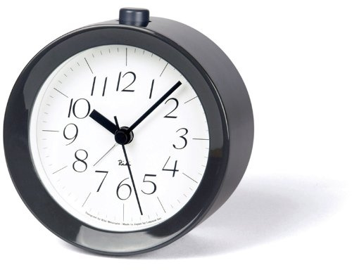 Lemnos Wecker Riki/Designer Wecker Analog ohne Ticken/Reisewecker in japanischer Qualität/analoger Wecker ohne Ticken/Wecker batteriebetrieben mit Snooze & Licht – Farbe Grau