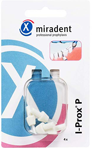 miradent I-Prox P Ersatzbürsten 4 Stück Refill | passend für I-Prox P Halter | punktgenaue Zahnzwischenraum Reinigung | schützt empfindlichen Zahnfleischsaum | auch für Zahnersatz