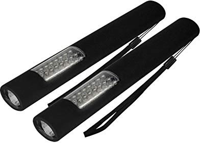 Eaxus® 2er Set LED Arbeitsleuchte - Taschenlampe mit Magnet, inkl. Batterien