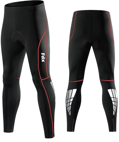 FDX Men’s Cycling Tights, Lightweight, Breathable, 3D Padded, Cycle Trousers, Outdoor Bike Riding Pants, Quick Dry, Highly Elasticated Lycra Bicycle Leggings, Spring, Summer, Autumn