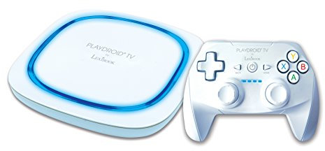 Playdroid TV - Console de Jeux Android, Se Branche à la Télé en HDMI, Manette Sans-Fil, Lecteur Vidéo, Gaming, Multimédia, Google Play, Youtube, Blanche – LBOX500FR