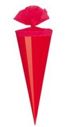 Bastel Schultüte/Länge: 35cm / rund/Farbe: glanzlackiert rot