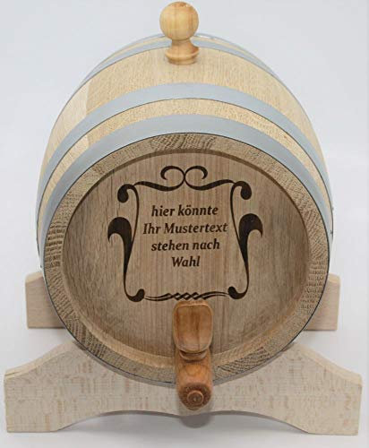 MAAJ 1 L WEINFASS MIT WUNSCHGRAVUR - GESCHENK-IDEE/WHISKYFASS/SCHNAPSFASS AUS EICHENHOLZ