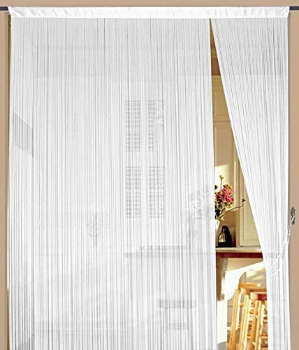 Kaikoon Fadenvorhang Fadenstore Messe B1 schwer entflammbar 300 cm x 300 cm (BxH) weiß
