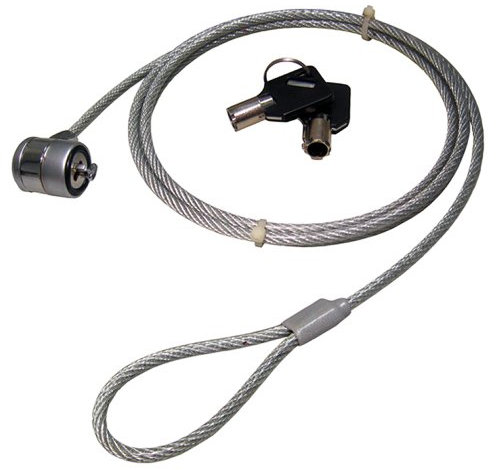 Laptop Security Cable with Barrel Lock & Key for Kensington Slot