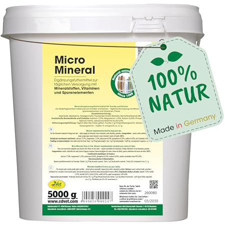 cdVet MicroMineral Hund & Katze 5000g - Nahrungsergänzung für Haustiere mit Mineralstoffen und Spurenelementen wie Magnesium und Calcium sowie Vitaminen
