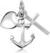 MATERIA 925 Silber Anhänger Glaube Liebe Hoffnung mit Herz Anker Kreuz #KA-13