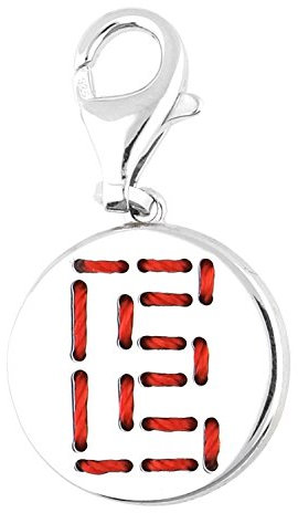 ESPRIT Damen-Charm 925 Sterling Silber rhodiniert Letter Fabric E ESCH91127A000