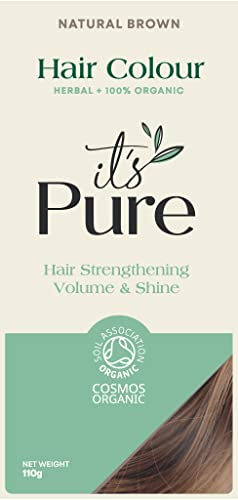 Organic Hair Dye - Herbal Hair Colour Natural Brown by It's Pure Organics