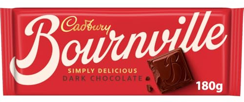 Cadbury Dairy Milk Bournville Dark Chocolate, 180 g (Pack of 1) | Rich Dark Chocolate with Smooth Texture, For Snacking or Baking, Exquisite Taste Experience