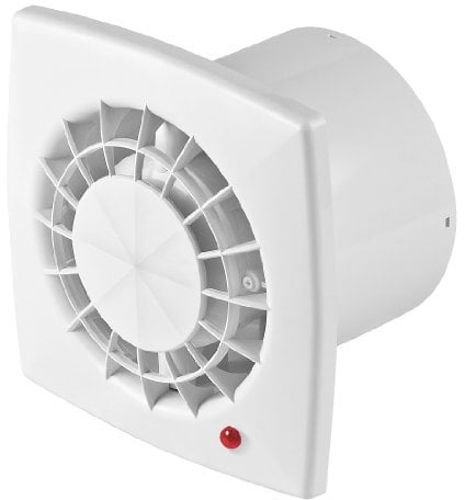 Bathroom ventilator, diameter: 100 mm, white ceiling fan, wall fan WGB with humidity sensor/hygrometer with timer/post control system. Bathroom ventilator, installation or ball bearing for continuous operation