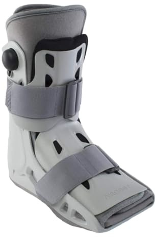 Aircast AirSelect Short Styled Universal Fit Walker Brace and Walking Boot with Overlapping Duplex Air Cells Lining (Large, Gray)