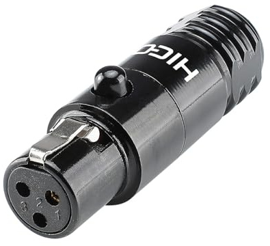 Hicon Mini XLR Kompakt Stecker Buchse 3-pol weiblich/Female Jack/Max Kabel-Ø 5,0mm | HI-XMCF3-B