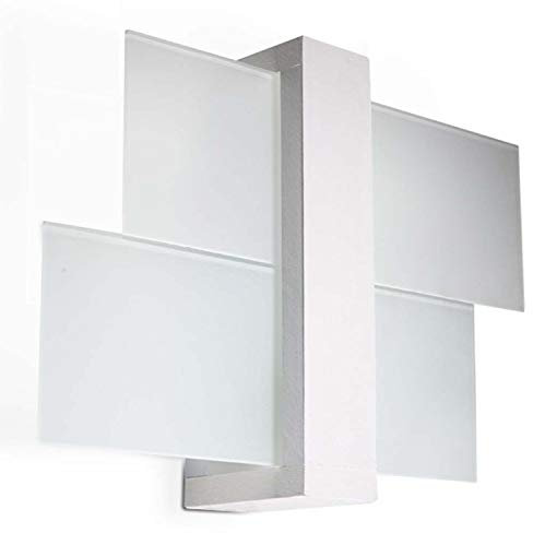 Sollux Lighting Wandleuchte Innen Wandlampe Holz Glas 1 Flammig Weiß FENIKS
