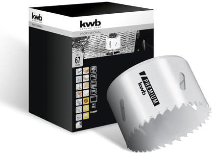 kwb Scie cloche bi-métal HSS Ø 67 mm, 8% allié au cobalt avec denture Vario progressive et haute précision pour une utilisation polyvalente