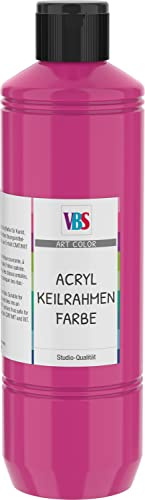 VBS Acryl-Keilrahmenfarbe 500 ml Künstlerfarbe glänzend lichtecht speichelecht wasserfest wasserverdünnbar geruchsneutral lösungsmittelfrei auf Wasserbasis ganzjährig geeignet Rosa