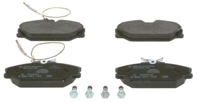 Bosch BP613 - Brake Pads Car Front Axle - Bosch Quality - Reduced Noise and Dust - ECE-R90 Certified - Copper-Free - 1 Set of 4 Pads - With Accessories