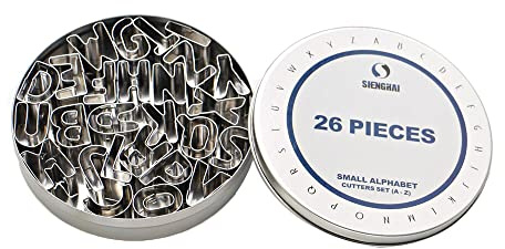 SurgeHai 26-Piece Small Alphabet Cutters Set (A - Z), Stainless Steel Decorating Tools Letters Fondant Cutters