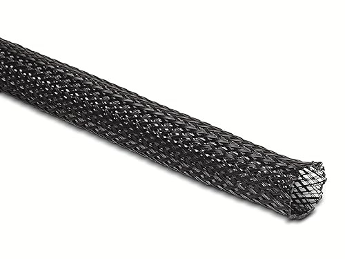 HellermannTyton 170-80150 HLB15-PET-BK-10M Braided Sleeve Black Polyester 5 to 5 mm 10 m