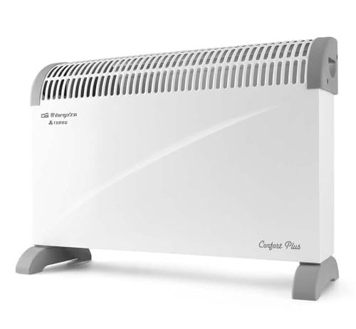 Orbegozo CVT 3400 B, Convector con turbo, 2000 W, termostato regulable, turboventilador, protección sobrecalentamiento, 3 niveles, color blanco