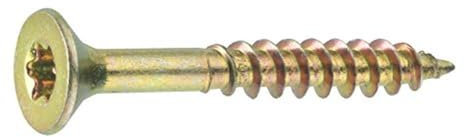 Connex Universalschrauben 5,0 x 80 mm - 1 kg Großpack - Senkkopf - TX-Antrieb - Teilgewinde - Gelb verzinkt / Schrauben-Set / Schrauben im Beutel / KL3215080