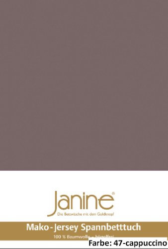 Janine Spannbettlaken Jersey 5007, Gr. 100x200 cm, Fb. 47 Cappuccino, Mako-Feinjersey