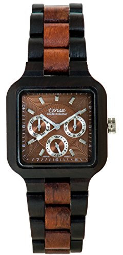 TENSE 'Summit Leadwood Katalox' Herren Holzuhr Leadwood Katalox Ø 40 mm Armbanduhr aus Holz analog Quarz B7305DR