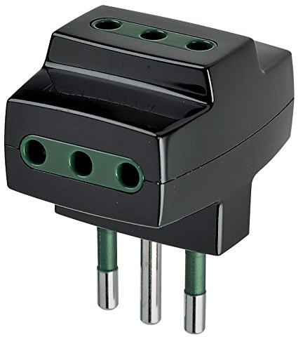 Vimar RI.00320N Adattatore elettrico a 3 uscite multispina S11+3P11 nero