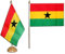 Flaggenfritze Tischflagge/Tischfahne Ghana + gratis Aufkleber